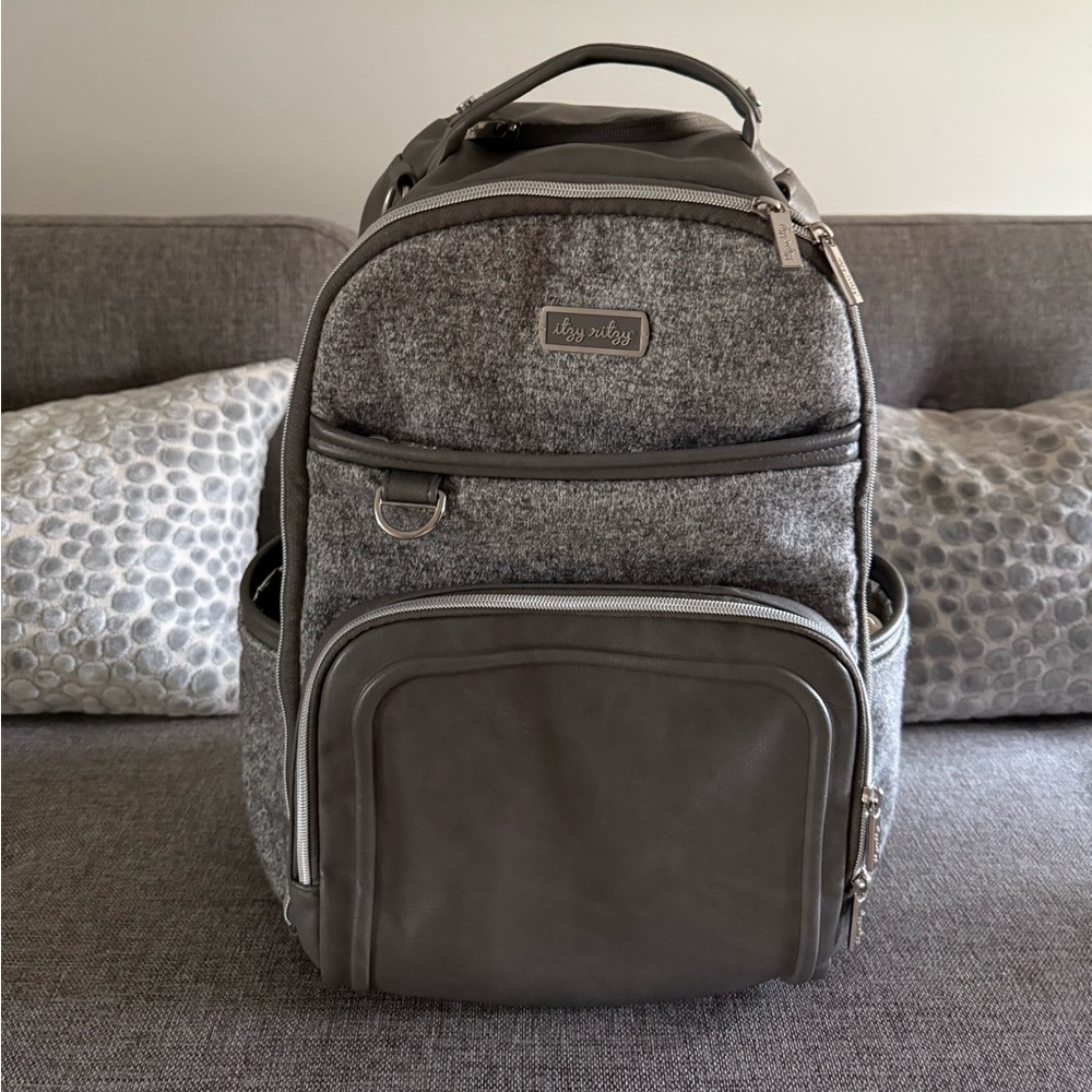 Itzy Ritzy Gray and Dark Gray Women’s Backpack